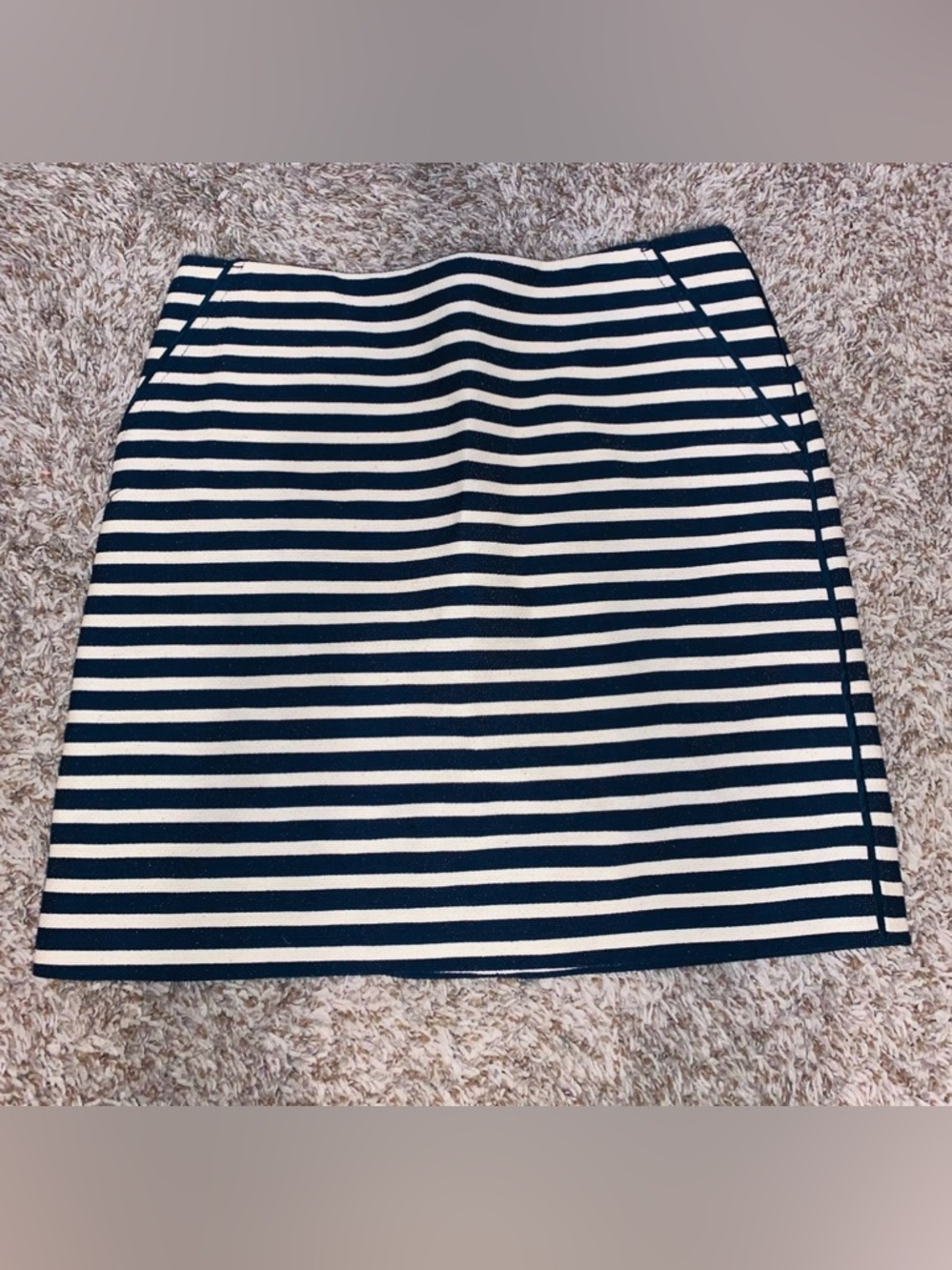 Banana Republic Navy and White Striped Skirt